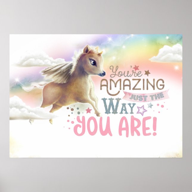Magical Unicorn Cute Sweet Kid Toddler Baby Room Poster (Front)