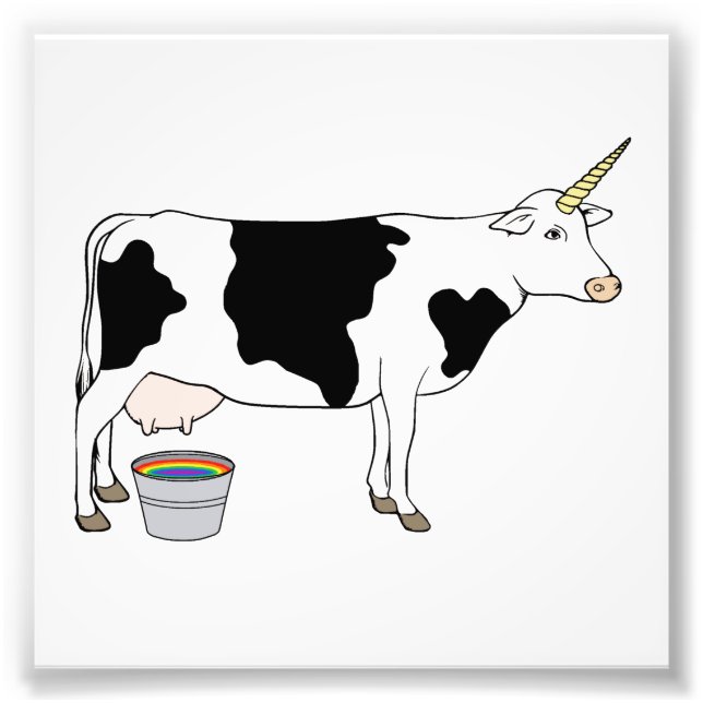 Magical Unicorn Dairy Milk Cow Photo Print (Front)