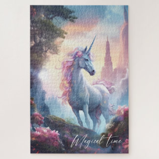 Magical unicorn fairy tale castle birthday gift  jigsaw puzzle