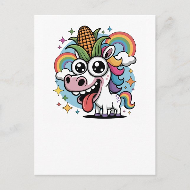 Magical Unicorn - Fantastically Corny Creature Postcard (Front)