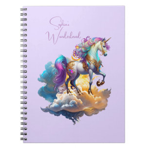 Magical Unicorn Fantasy clouds  card Birthday Notebook