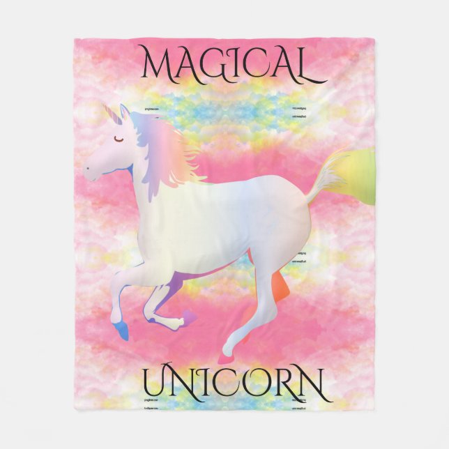 MAGICAL UNICORN  fleece blanket. (Front)