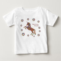 Magical Unicorn Flowers Birthday Personalise White