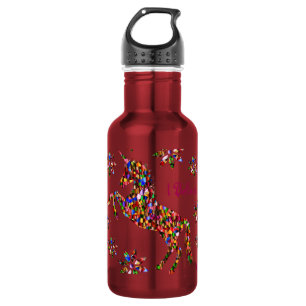 Magical Unicorn Flowers I Believe Personalise 532 Ml Water Bottle