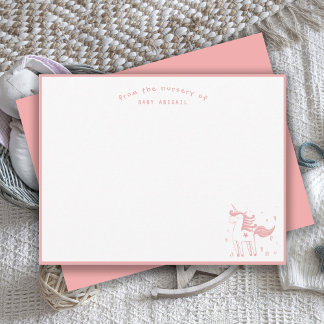 Magical Unicorn from the Nursery of Baby Girl Card