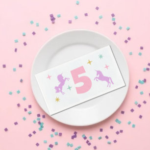 Magical Unicorn Girls Birthday Napkin