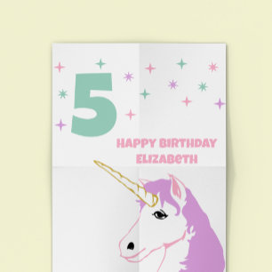 Magical Unicorn Girls Birthday Poster