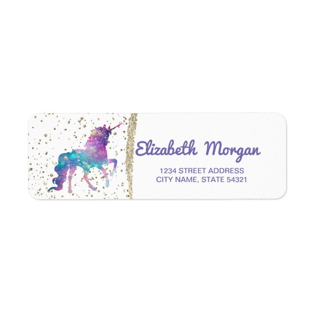 Magical Unicorn, Gold Confetti (Front)