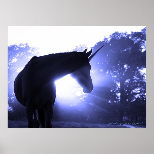 Magical Unicorn in Blue Poster (Front)
