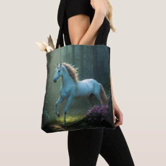 Magical Unicorn in Enchanted Forest Tote Bag