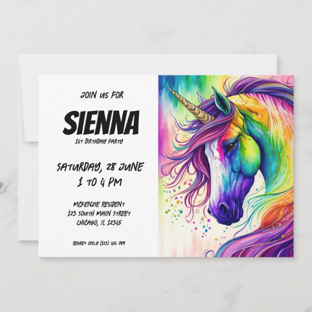 Magical Unicorn Invitation (Front)
