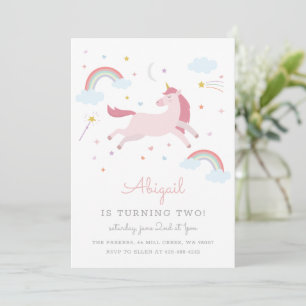 Magical Unicorn Kids birthday party Invitation