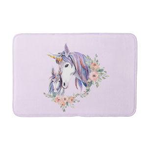 Magical Unicorn Mum & Baby Watercolor Bath Mat