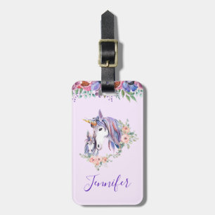 Magical Unicorn Mum & Baby Watercolor Luggage Tag