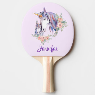 Magical Unicorn Mum & Baby Watercolor Ping Pong Paddle