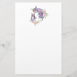 Magical Unicorn Mum & Baby Watercolor Stationery