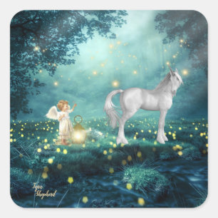 Magical Unicorn Mystical Fantasy  Square Sticker