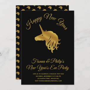 Magical Unicorn New Year's Eve Party Invitation