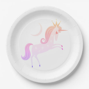 magical unicorn paper plate