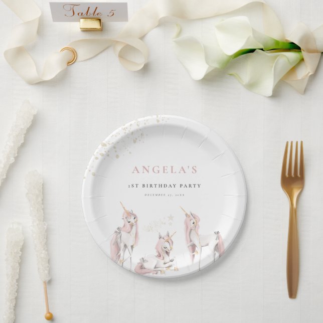 Magical Unicorn Paper Plate (Wedding)