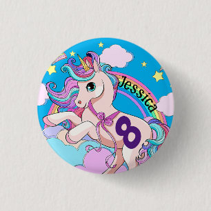 Magical Unicorn Party badge Button