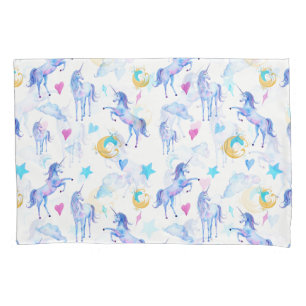 Magical Unicorn Pattern Watercolor Fantasy Design Pillowcase