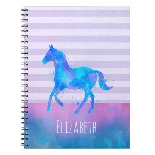 Magical Unicorn Pattern Watercolor Fantasy Design Spiral Notebook