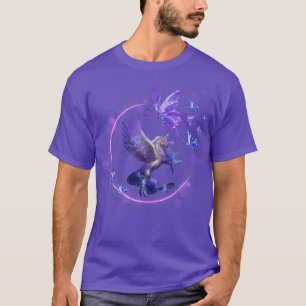 Magical Unicorn Pegasus Purple  T-Shirt