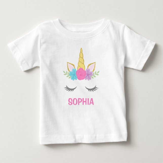 Magical Unicorn Personalised Baby T-Shirt (Front)