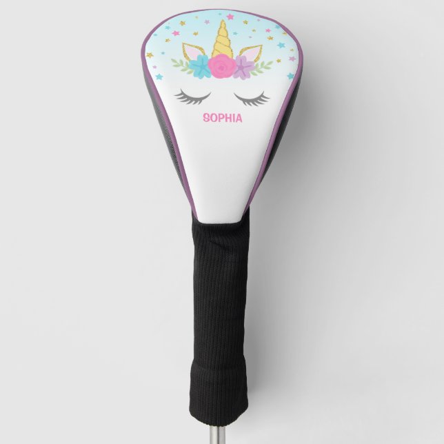 Magical Unicorn Personalised Golf Head Cover (Front)