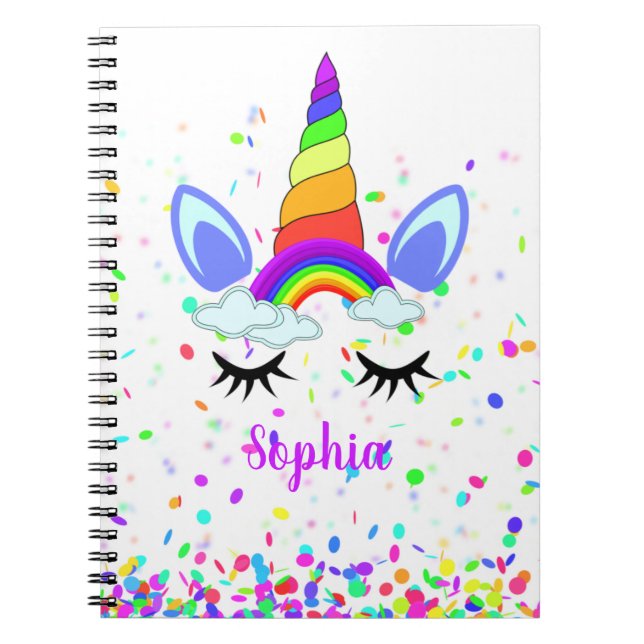 Magical Unicorn Personalised Kids Notebook (Front)