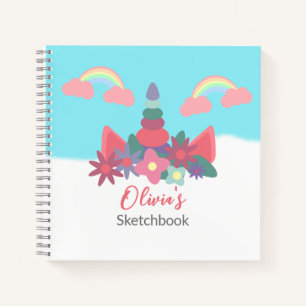 Magical Unicorn Personalised Kids Sketchbook  Notebook