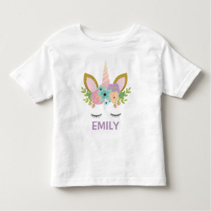 Magical Unicorn Personalised name glitter girly Toddler T-Shirt
