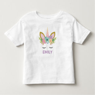 Magical Unicorn Personalised  name glitter girly  Toddler T-Shirt