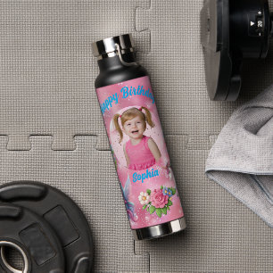 Magical Unicorn Photo Birthday Water Bottle Gift