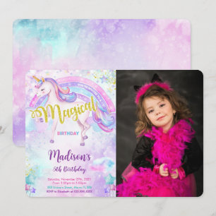 Magical Unicorn Photo Invitation