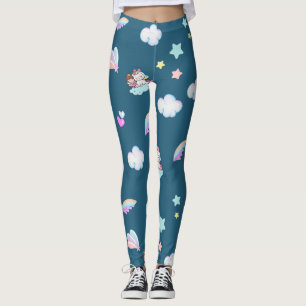 Magical Unicorn Princess rainbow pattern gradient  Leggings