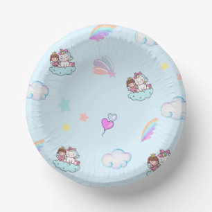 Magical Unicorn Princess rainbow pattern gradient Paper Plate