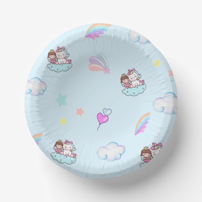 Magical Unicorn Princess rainbow pattern gradient  Paper Plate (Front)