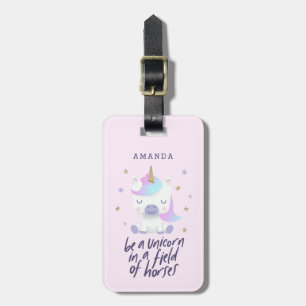 Magical Unicorn Quote Typography Add Name Luggage Tag