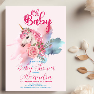 Magical Unicorn Rainbow Baby Shower Invitation