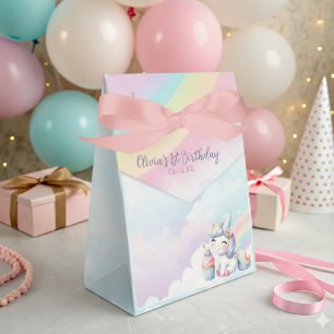 Magical Unicorn Rainbow Birthday Party Favour Box