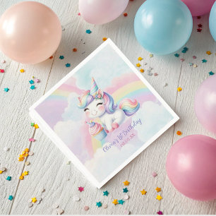 Magical Unicorn Rainbow Birthday Party Napkin