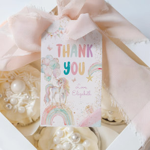 Magical Unicorn Rainbow Birthday Thank You Gift Tags