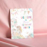 Magical Unicorn Rainbow Birthday Welcome