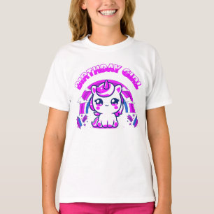Magical Unicorn Rainbow Girls Birthday T-Shirt