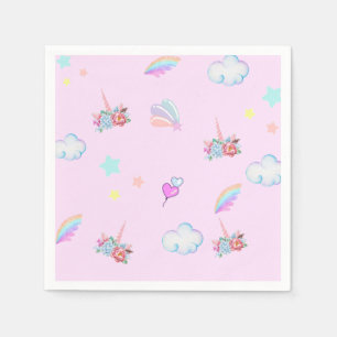 Magical Unicorn rainbow gradient  birthday party  Napkin