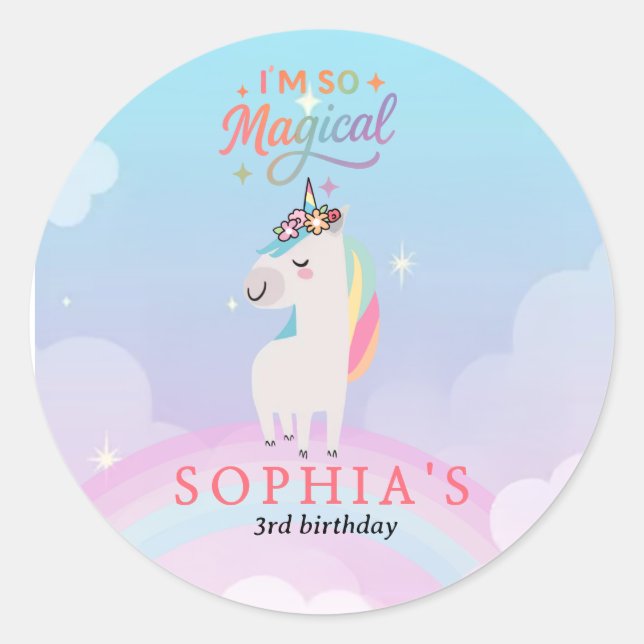 Magical Unicorn Rainbow Sticker (Front)