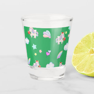 Magical Unicorn rainbow Xmas birthday party Shot Glass