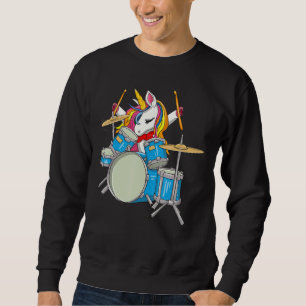Magical Unicorn Rocking Out As A Drummer Funny Sweatshirt